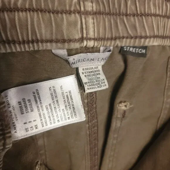 American Eagle Women’s Size 8  (28x28) Pants Utility Jogger Stretch Khaki - Picture 4 of 11
